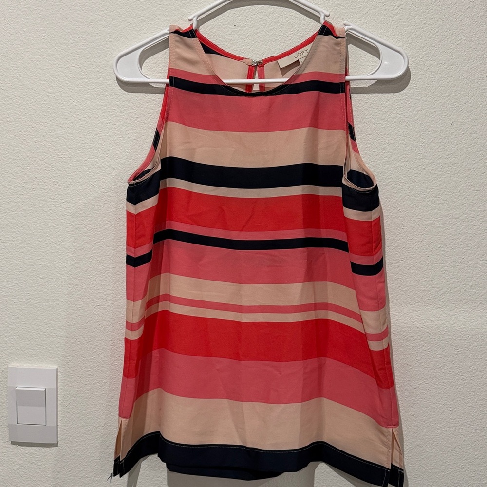 LOFT Multicolor Striped Top